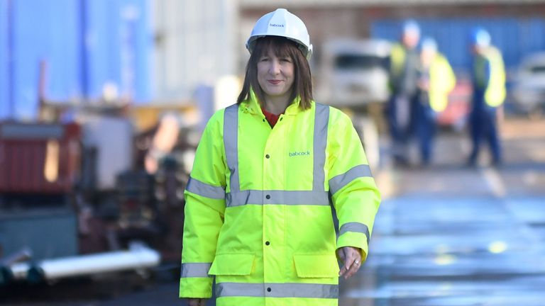  Rachel Reeves during a visit Babcock in Rosyth. Pic: PA