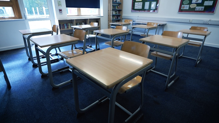 Empty classroom chairs TOP  