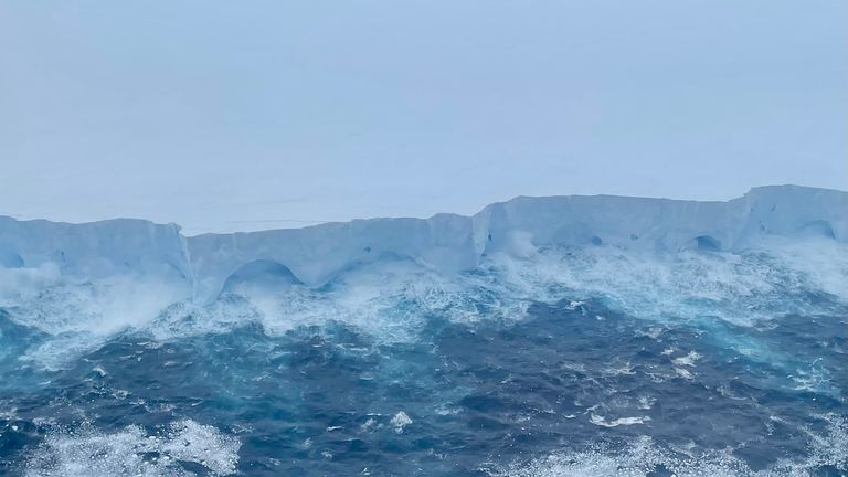 Snilts SNI of the largest iceberg in the world named A23A visited by Tom Clarke, about 80 kilometers from the small island of South Georgia. No necessary credit