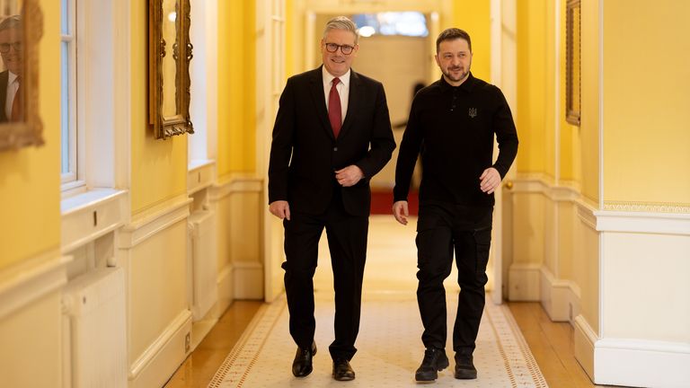 Sir Keir Starmer and Volodymyr Zelenskyy at 10 Downing Street. Pic: Lauren Hurley / No 10 Downing Street