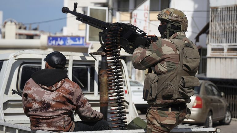 Reinforcement Syrian security forces deploy in Latakia, Syria, Friday, March 7, 2025. (AP Photo/Omar Albam)