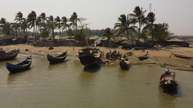 Teknaf in Cox's Bazar - where refugees arrive from Myanmar after crossing the Naf River 