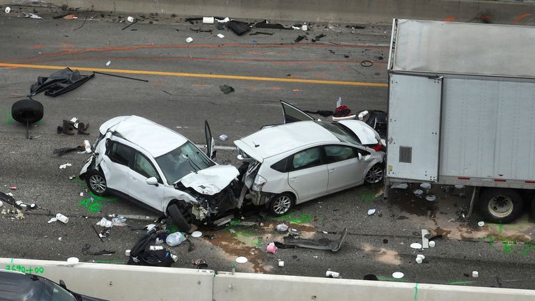 A crash scene in Austin, Texas. Photo: AP