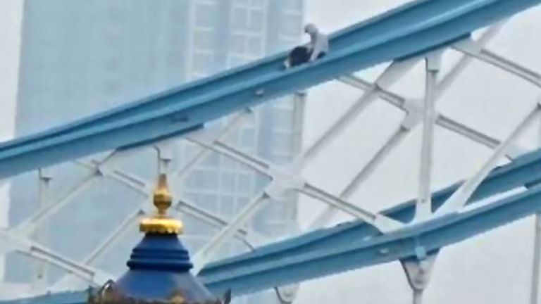 Tower Bridge shut down after man scales railings