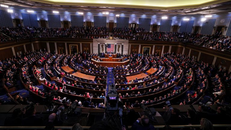 Congress was packed for the speech. Pic: Reuters