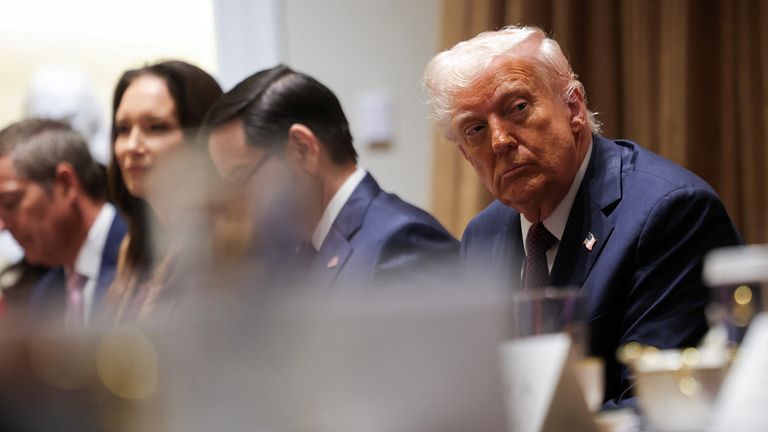 Trump latest: US economy shrinks in worst performance for three years - but president insists it's not because of tariffs