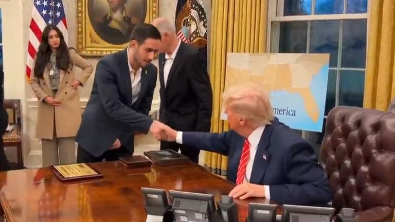 Donald Trump meets freed Israeli hostages