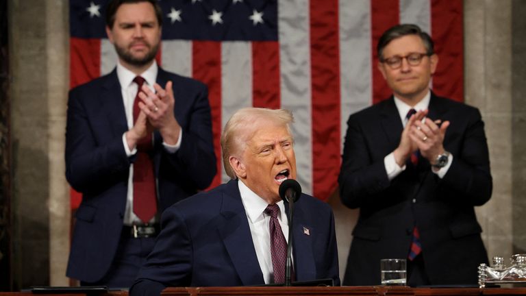 Trump, Vance and Johnson in Congress. Pic: Reuters