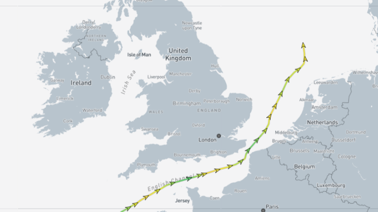 The route taken by the Russian corvette Boikiy. Pic: MarineTraffic