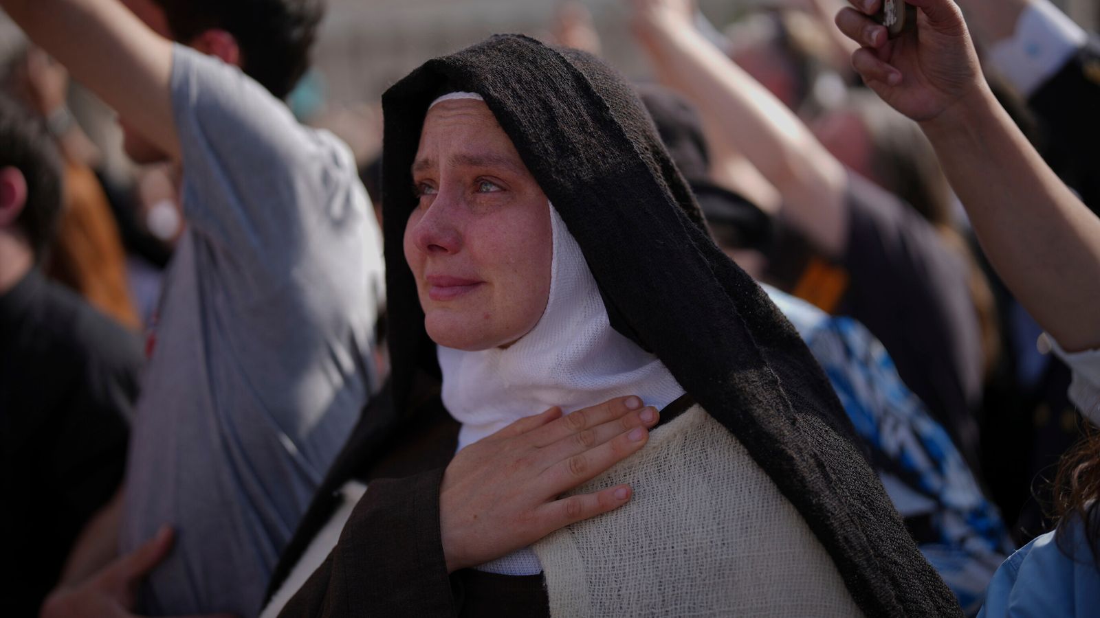 In pictures: Prayers and tears as body of Pope Francis moved to St Peter's Basilica
