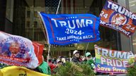 Donald Trump supporters outside Trump Tower in New York City. Pic: AP