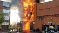 Around 100 firefighters were called to a fire at an electrical substation in Maida Vale. Pic: London Fire Brigade