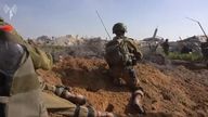 Israeli military releases video said to show latest operations in the Gaza Strip. Pic: Israeli Defence Forces/AP  