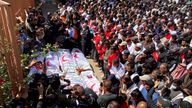 Palestinians mourn medics, who came under Israeli fire while on a rescue mission, after their bodies were recovered, according to the Red Crescent, at Nasser hospital in Khan Younis in the southern Gaza Strip March 31, 2025. REUTERS/Hatem Khaled