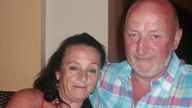 Lewis Stone and his wife Elizabeth (Liz), 
Lewis Stone was fatally stabbed on 28 February 2019 by David Fleet, has been sectioned under the Mental Health Act after admitting manslaughter with diminished responsibility. Lewis' family are demanding Hywel Dda health board reveals details of internal NHS Trust report into Fleet's mental health treatment. Pics sourced from family via mark.thompson@sky.uk