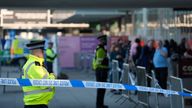 Police at the scene of the incident. Pic: PA