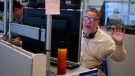 Marty Handler works on the options floor at the New York Stock Exchange in New York, Thursday, April 3, 2025. Pic: AP