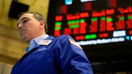 A worker at the New York Stock Exchange. Pic: AP