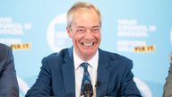 Nigel Farage during a press conference at the Best Western Premier Mount Pleasant Hotel.
Pic: PA