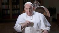 FILE - Pope Francis pauses during an interview with The Associated Press at The Vatican, Tuesday, Jan. 24, 2023.  (AP Photo/Domenico Stinellis, File)