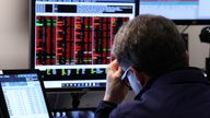 A trader works on the floor at the New York Stock Exchange (NYSE) in New York City, U.S., April 7, 2025. REUTERS/Brendan McDermid