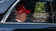 Donald Trump arrives at Trump National Golf Club in Jupiter, Florida on Saturday. Pic: AP