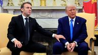 Emmanuel Macron and Donald Trump. Pic: Reuters