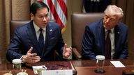 (L-R) Marco Rubio and President Donald Trump. File pic: AP