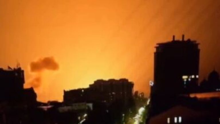 Moment of Kyiv attack.