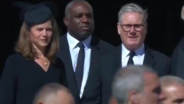 Keir Starmer taking seat at funeral of pope