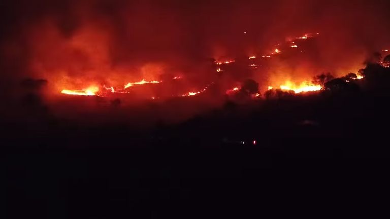 The fire at Upton Heat.
Pic: Harvey Pocklington/PA