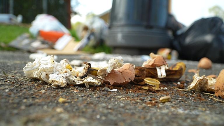 Litter on the floor in Birmingham, nearly seven weeks into a strike by bin workers