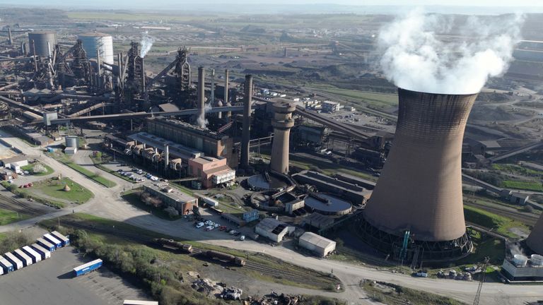 British Steel's Scunthorpe plant. Pic: REUTERS/Dominic Lipinski