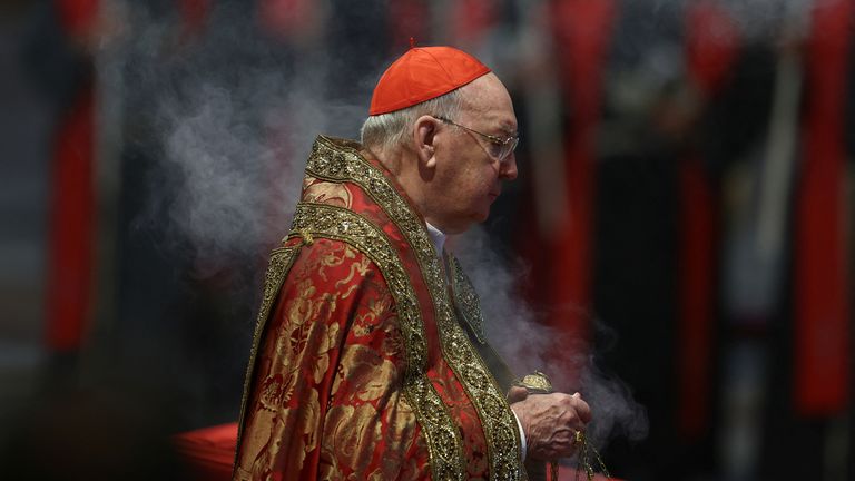 Cardinal Camerlengo Kevin Joseph Farrell. Pic: Reuters