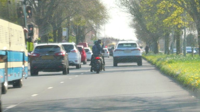 The youths on the moped filming themselves escaping from police - suspects filming escapes and incidents and then posting it online has grown increasingly common