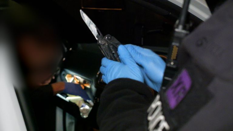 One of the knives officers recovered