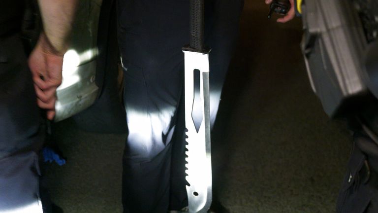 The machete recovered by officers as part of Operation Venture