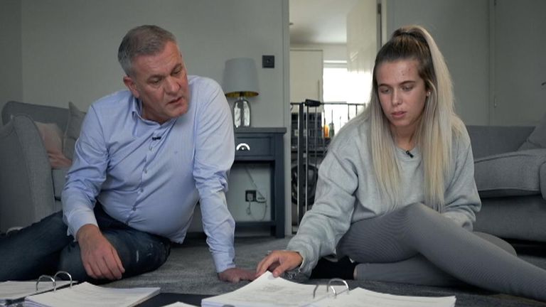 Marlon West and his daughter Scarlett look information on her case