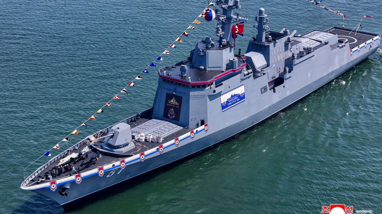 North Korea's new 'multipurpose destroyer'. Pic: Reuters