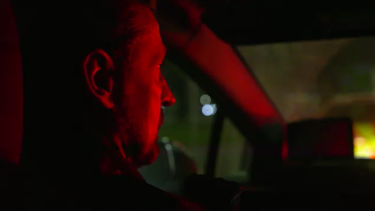 One of Operation Venture's officers minutes before they pull over a car with £50,000 cash and a knife