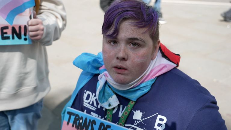 Thousands attend trans rights protests following Supreme Court ruling | UK News | Sky News