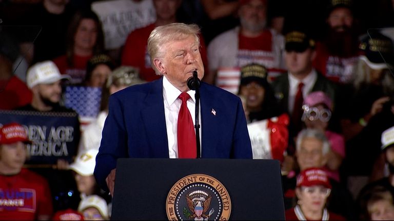 Trump boasts of achievements and attacks enemies as he celebrates 100 days in office