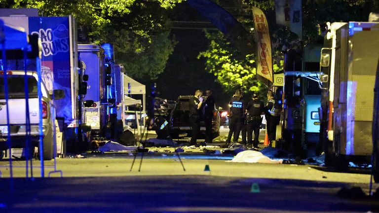 A man drove into a large crowd. Pic: Reuters