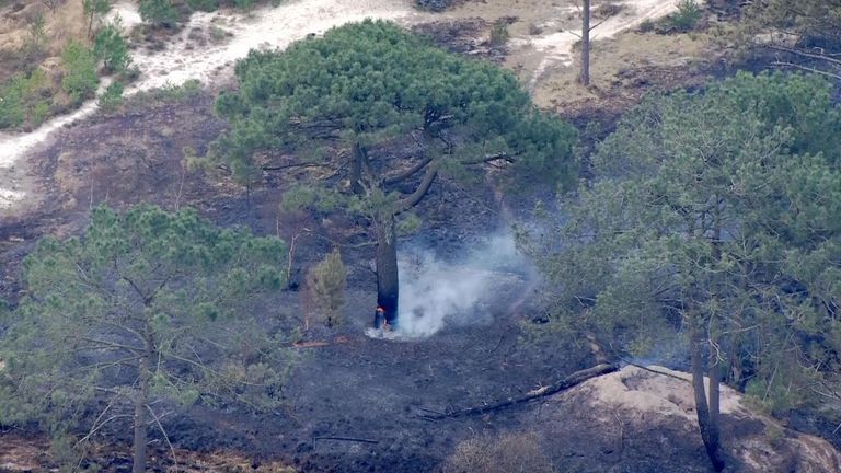 Sky Chopper over Wildfires in Dorset