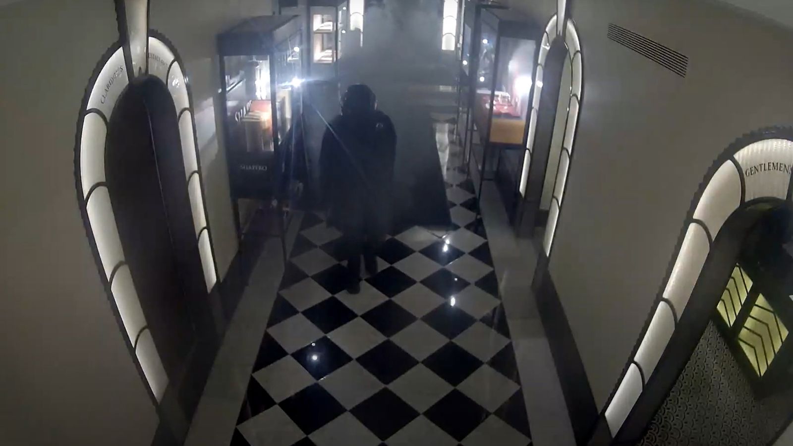 Sledgehammer-wielding burglar used smoke grenades in attempted jewellery heist at Claridge's