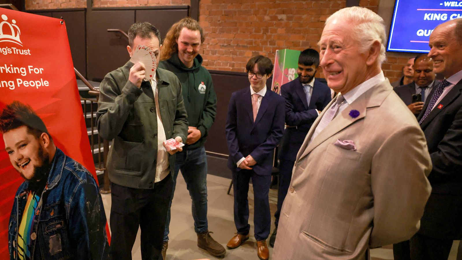 The King 'flabbergasted' by magician Steven Frayne's money trick as he and the Queen visit Bradford