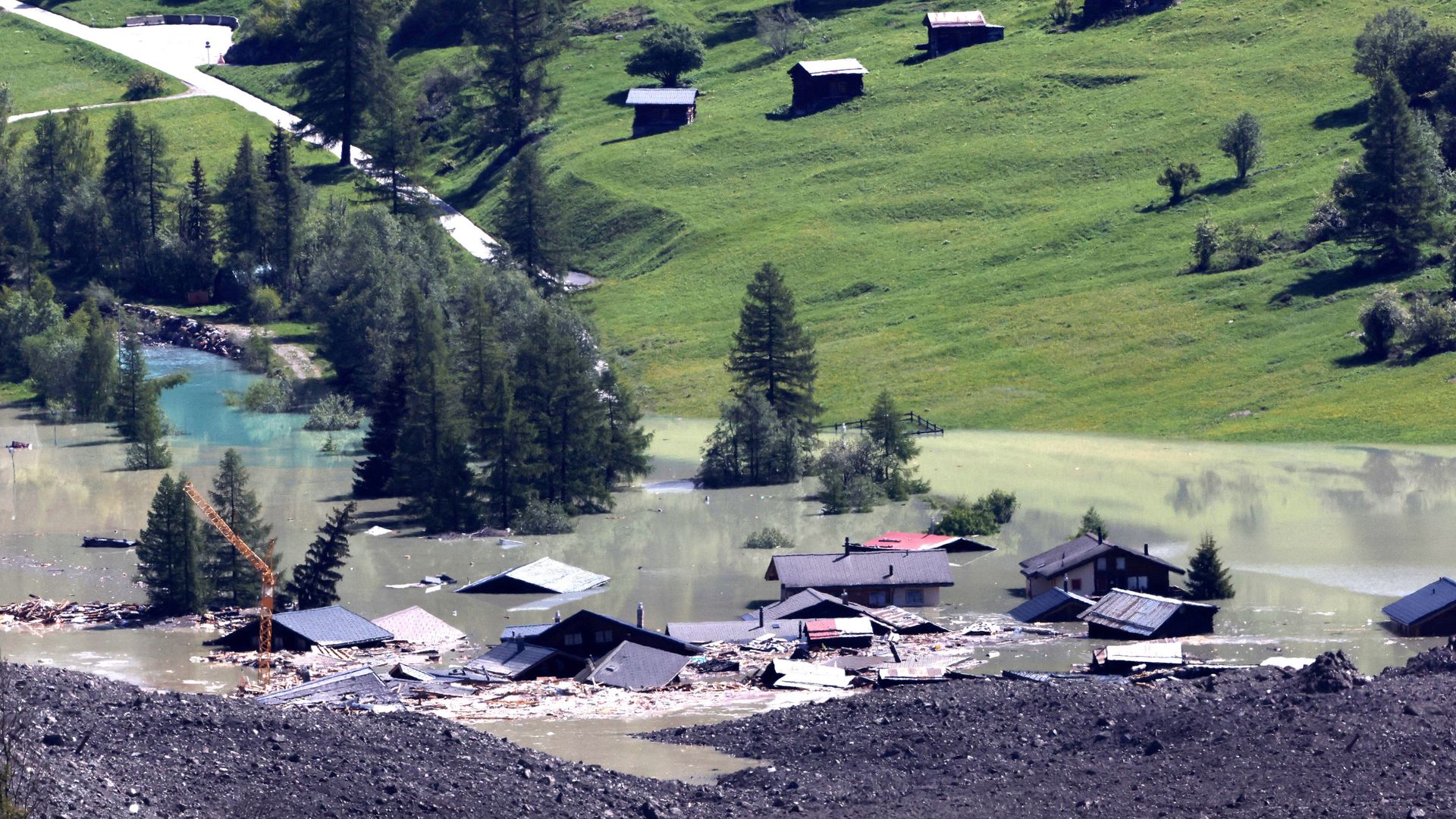 Mudslide buries Swiss mountain village