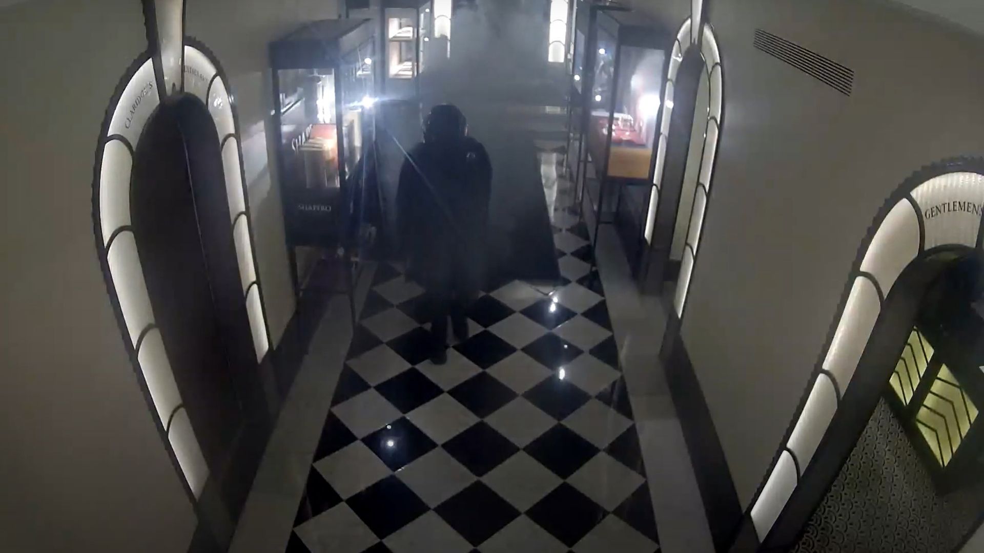 Sledgehammer-wielding burglar used smoke grenades in attempted jewellery heist at Claridge's