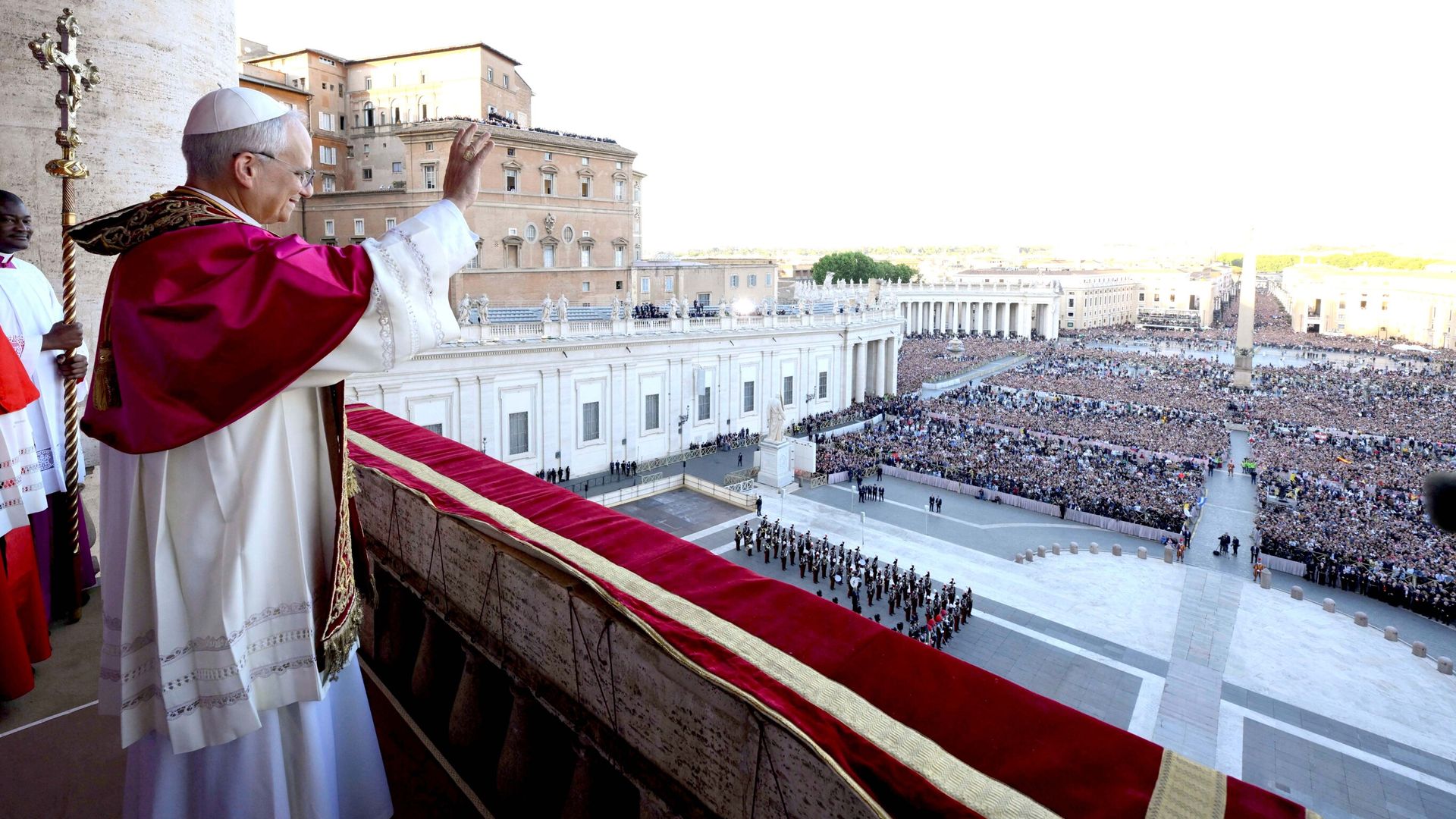 'Peace be with all of you': Chicago-born pope gives first address - and takes the name Leo XIV