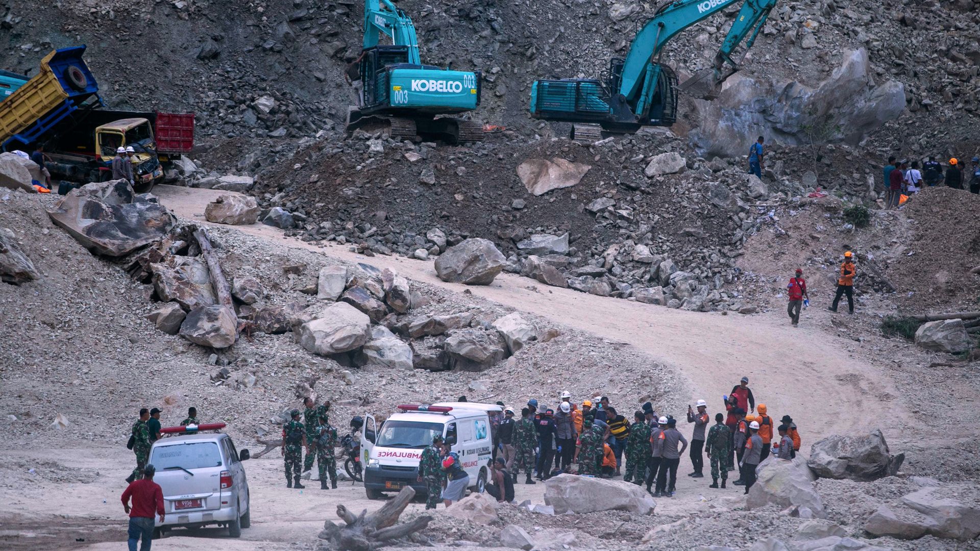 Ten people killed and six missing after quarry collapse in Indonesia, officials say